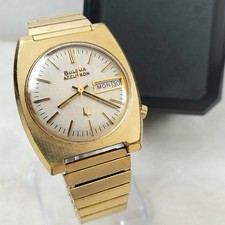 RELOJ PARA HOMBRES BULOVA ACCUTRON DIA/FECHA DÍA/FECHA ORO 10K raro vintage años 70
