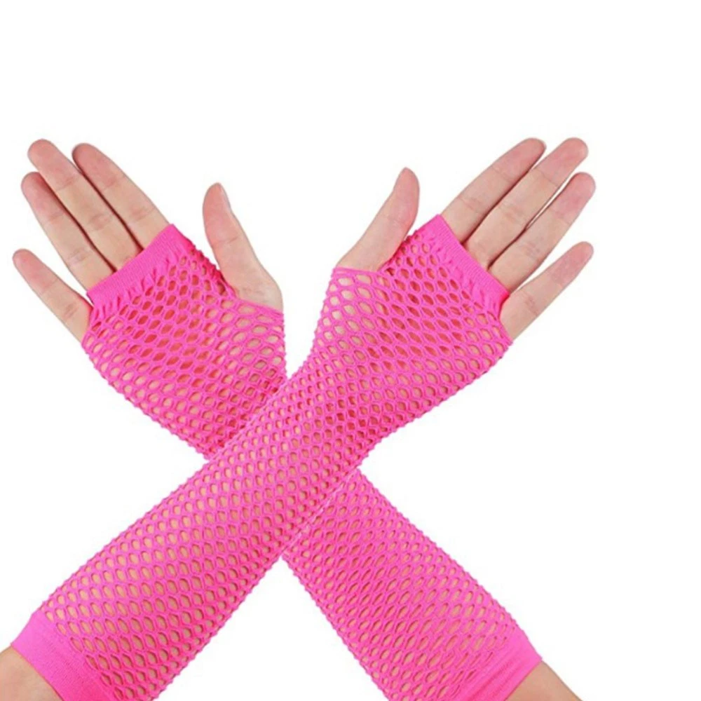 VETEMENTS Tuta da festa donna Miss anni 80 accessori abito neon occhiali a rete