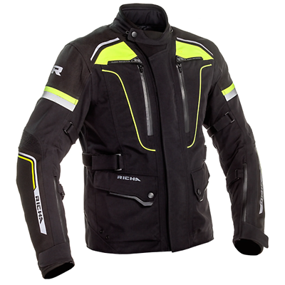 Richa Infinity Pro Textile Motorcycle Jacket Black/Flo Yellow