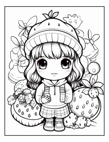 Digital Malbuch 300 süße Kawaii Bilder für Kinder zum ausdrucken PDF - Bild 13 von 14