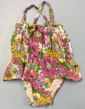 Baby GAP Toddler Girls Sz 18-24 Months Ruffle Flowers One Piece Swimsuit, 2716