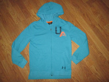 Girls UNDER ARMOUR soft fleece lined full zip hooded sweatshirt jacket sz YXL XL