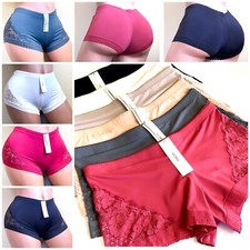 Lot 6-12 Women's Boyshort Shorts Shortie Sissy Lace Undies Panties Boxer 05 S-XL