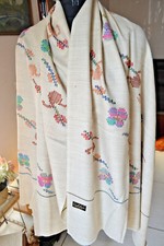 HIMALYAN KULLU ARTISTIC PURE WOOL PASHMINA SHAWL TRIBAL ART INDIAN YOGA WRAP