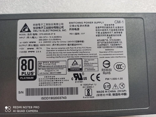 PSU Delta 5212M5 5270M5 5280M5 800W Switching Power Supply DPS-800AB-37 B