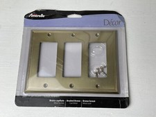 Amerelle Decor Steps Rustic Brass Wall Plate ...
