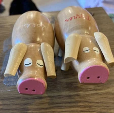 Standard Specialty Finest Salt and Pepper Shakers Wood Sleepy Pigs
