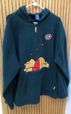 Vintage Disney Fleece Winnie The Pooh 1/4 Zip Pullover Hoodie Women's 18W/20W