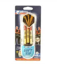 Unicorn MX145 Soft Tip Darts  Level 3 + Carrying Case 3 Dart Set 16 Gram NIB