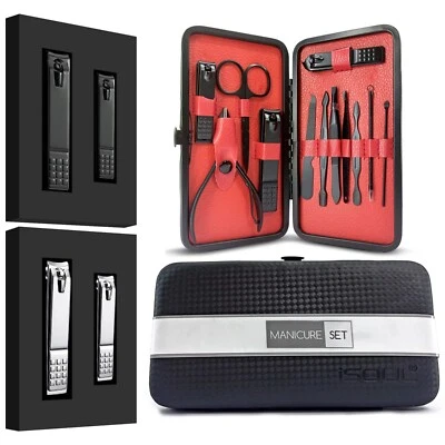 12pcs Nail Clippers Cutter Set Manicure Pedicure Cuticle Nippers Travel Tool Kit