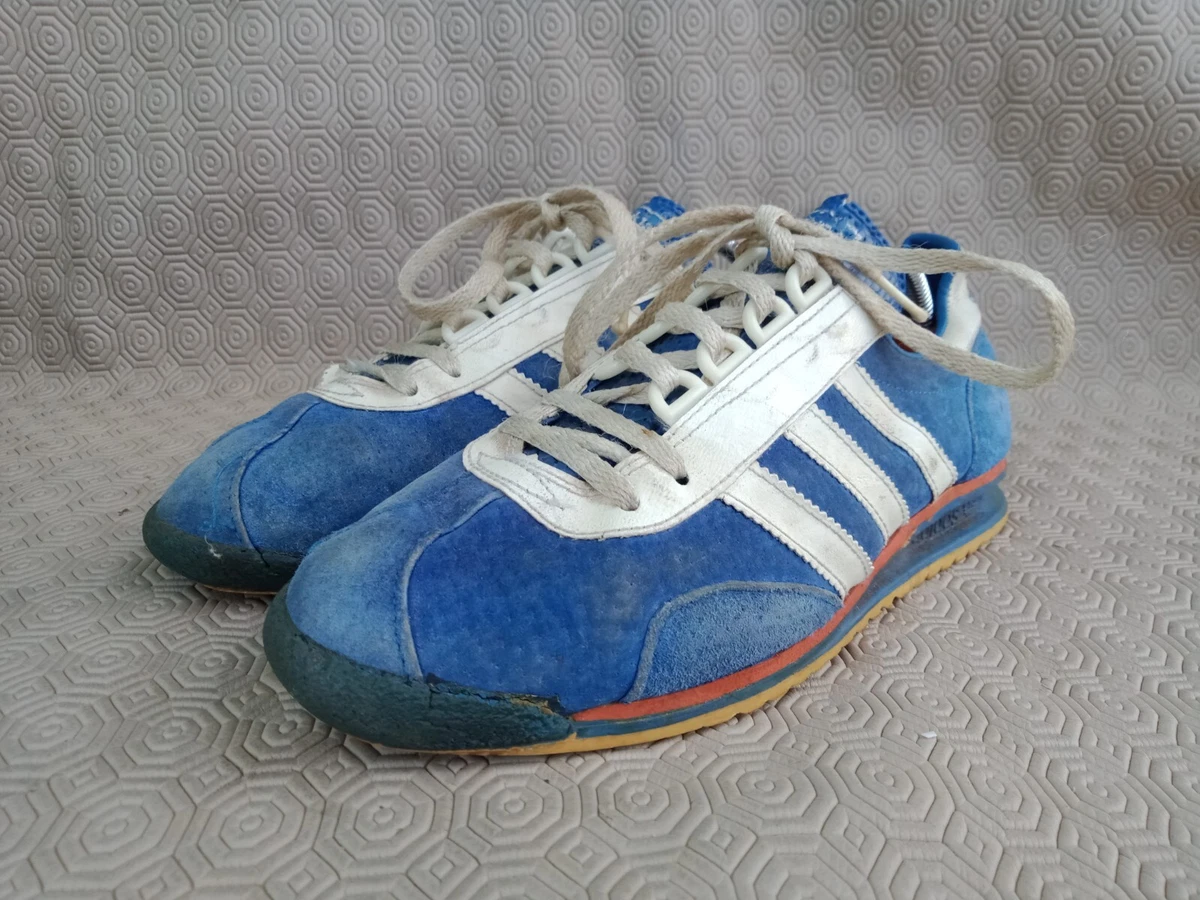Vintage Adidas Blue Leather Men s Lace up Sneakers Size 5.5 made