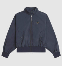 Fred Perry Womens Batwing Harrington Jacket, Navy, Size 12 Uk