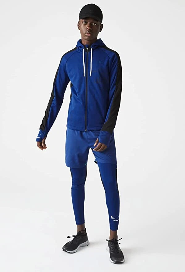 Men's lacoste sport contrast bands fleece sweatshirt new arrivals