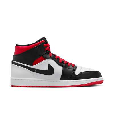 Size 13 - Air Jordan 1 Mid Gym Red Black Toe for sale online | eBay
