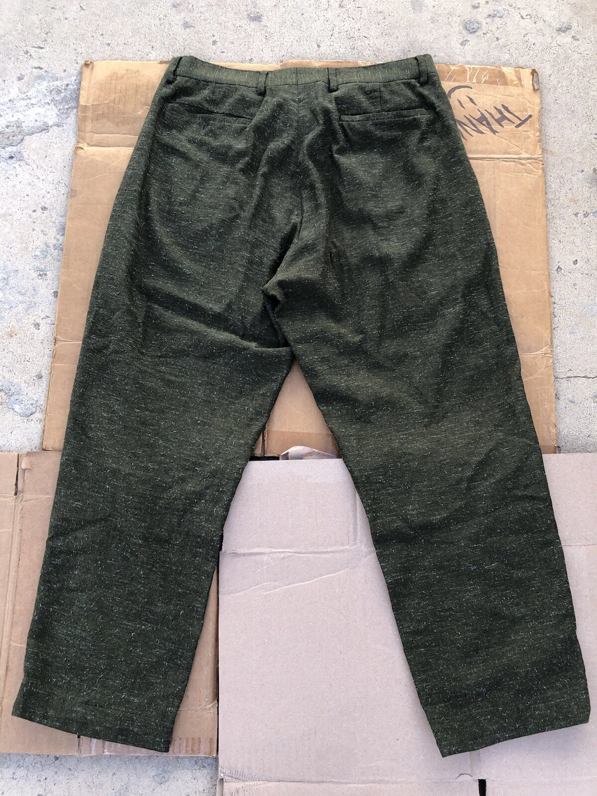 Supreme Pantalone Autunno Inverno 21 Maculato Pieghettato Oliva Taglia 32 X 28