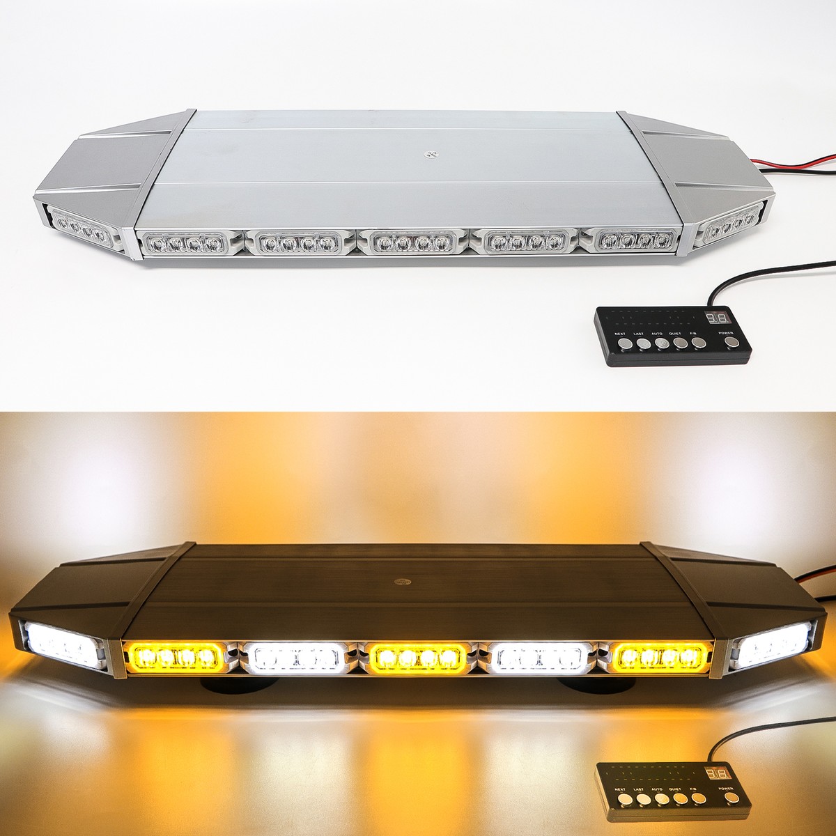 27 Inch 24 LED Hazard Emergency Warning Light Tow Traffic Advisor Flash Lamp Strobe Directional Light Bar With Cigarette Lighter