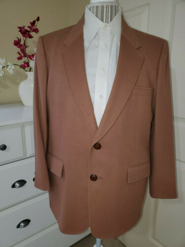 Harve Bernard Mens Sport Coat Blazer Jacket Camel Wool Sz.42- 44R Fits Like XL - Afbeelding 1 van 12
