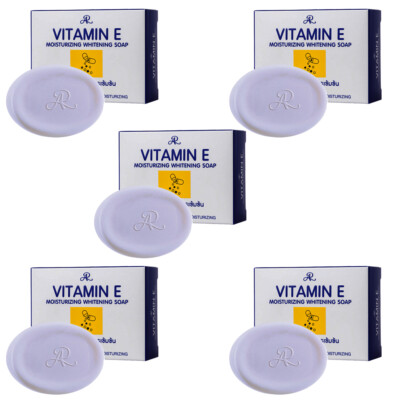 AR Vitamin E Gluta Bar Soap Moisturizing Whitening Skin Smooth 5 Pieces