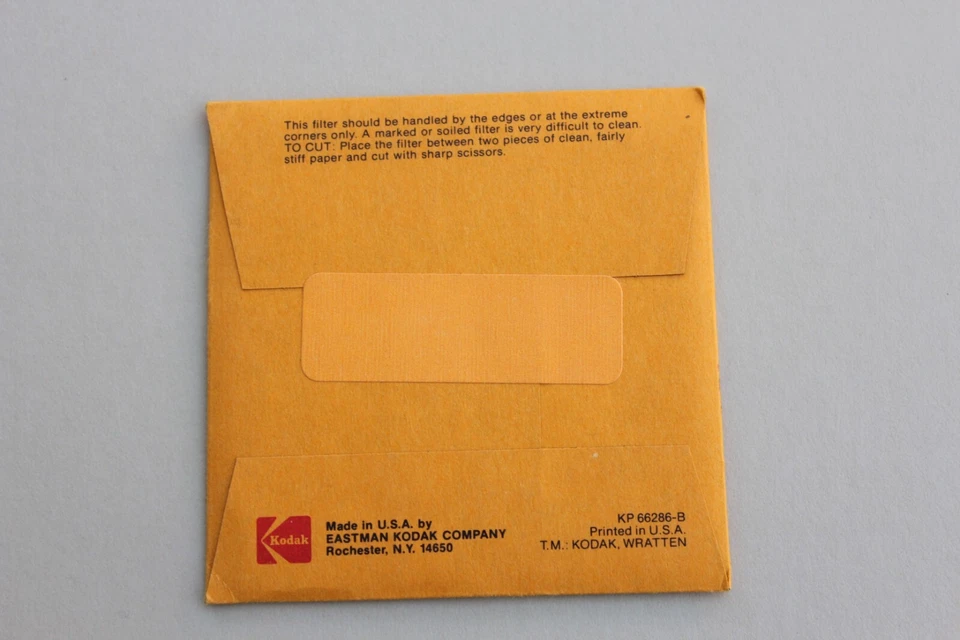 Kodak Wratten No. 2B Gelatin Filter : 75mm x 75mm : Absorbs UV : In Sealed Pack - Image 2 of 2