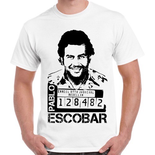 Camiseta Retro Escobar Mugshot Colombia Cartel Cocaína 2307 | eBay