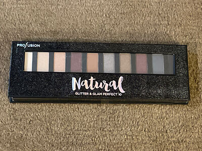 NEW UNOPENED Profusion Natural Glitter & Glam Perfect 10 color eyeshadow palette