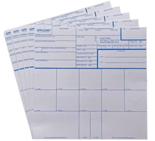 12 FD-258 FBI Fingerprint Cards for NFA Applications-Includes ATF ORI Fast Ship