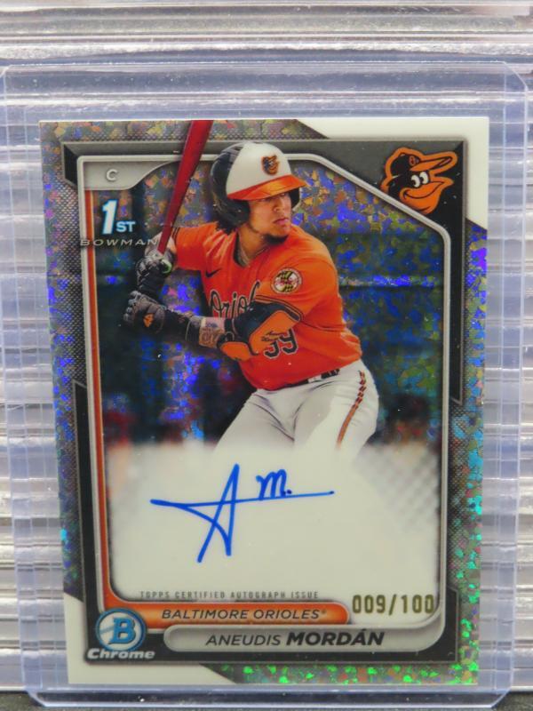 2024 Bowman Chrome Aneudis Mordan Mini Diamond Refractor 1st Auto #9/100