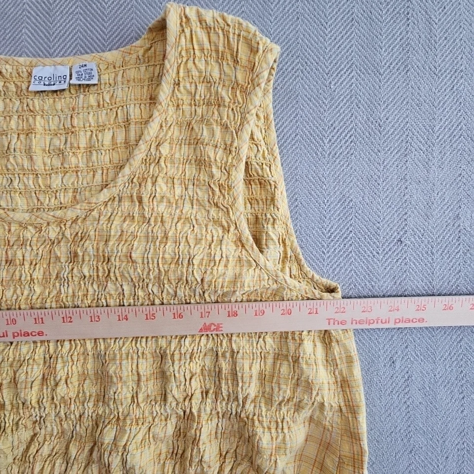 Top Campesino Carolina Colours Plus Talla 24W Amarillo Ajuste y Acampanado Rouching Y2K Foto 2 de 4