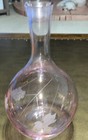 Etched Glass Decanter It’s 8 Inches Tall Pinkish Color — photo 1