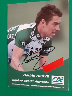 CYCLING cycling card CEDRIC HERVE team CREDIT AGRICOLE 2002 signed 