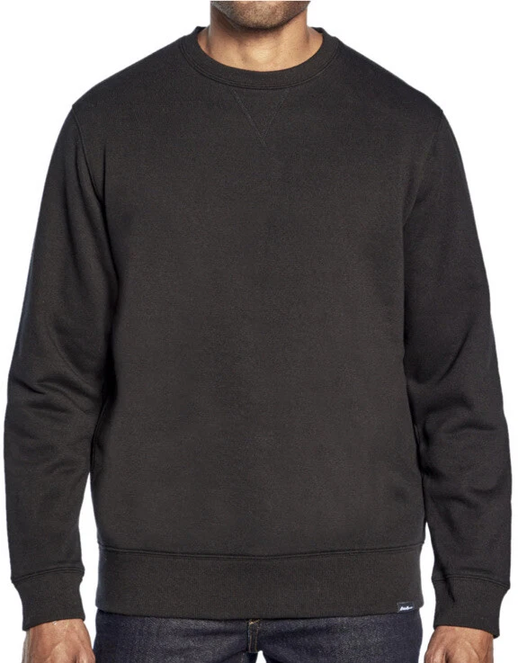 Eddie Bauer Mens Sweatshirt Heavy Weight Crew Neck Black Fleece Sz Large NEW