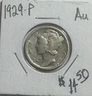 1929-P Mercury Silver Dime.  High Grade.  Looks AU++