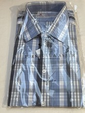 555 NWT TURNBULL ASSER 16.5 eu42cm Blue Plaid Exclusive Men s shirt