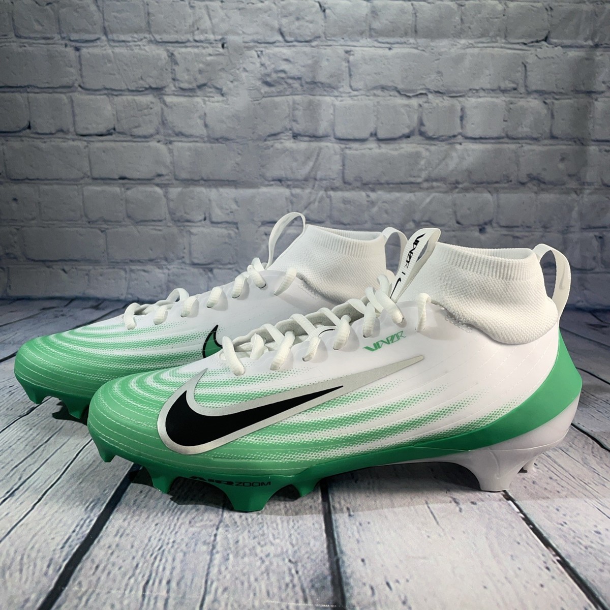 Nike Air Zoom Vapor Pro 1 Football Cleats Green White HM8850-100 Men Size 9 New Size 9 - Nike Air Zoom Vapor Pro 1 Green White Football  main image 2