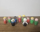 Vintage Fisher-Price Little People Lot Of 10 Wood And Plastic - Dog- Mom- Dad
