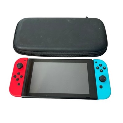 Nintendo Switch Joy Cons Neon Blau/Rot Nur Konsole und Tasche! Guter Zustand