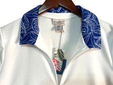 New TOMMY BAHAMA Racquet  Paddle Pullover White Women's Medium 1/4 Zip Golf