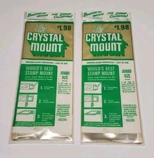 (2) Vintage H.E. Harris Crystal Mount Jumbo Size Stamp Mounts Collecting