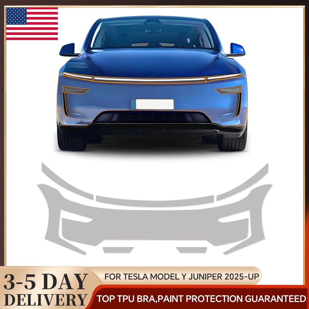 Tesla Model Y Juniper 2025 Front Bumper Precut Paint Protection Film PPF TPU Kit-image