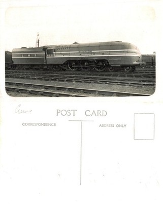 Vintage Postkarte - LMS Stromlinienlok 6221 Queen Elizabeth ECHTFOTO UN
