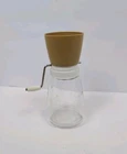 Vintage 1960's Federal Housewares Harvest Gold Top Nut Grinder Glass Bottom USA