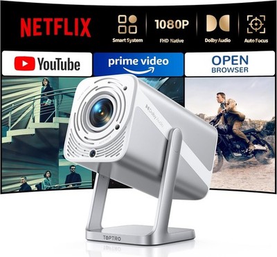 Netflix Licensed Smart-Projector 4K w/ WiFi 6 Bluetooth 5.2 Native 1080P Dolby