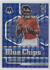 2021 Panini Mosaic Blue Chips Blue Mosaic Prizm 66/99 Justin Fields #4 1jp6