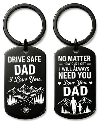 Fathers Day Gift for Dad from Daughter Son Wife,Drive Safe Keychain Gifts for...
