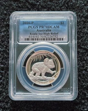 2016-P Australia 1 oz Silver Koala High Relief Proof PR70 PCGS