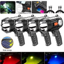 4 Pcs Solar/USB Super Bright Rechargeable LED Spotlight Flashlight Searchlight