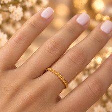 Citrine Color CZ Ring 925 Sterling Silver Half Eternity Stackable Band