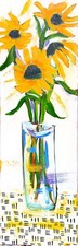 Gerard 12x36 in-Abstract Expressionist Original Painting Canvas Flowers