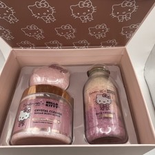 The Cr me Shop x Hello Kitty Bath Set Coco Rose Scent, Bath Bomb, Scrub, NEW BOX
