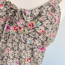 VTG Y2K Dress M/L Bias Cut Floral Backyard BBQ Coquette